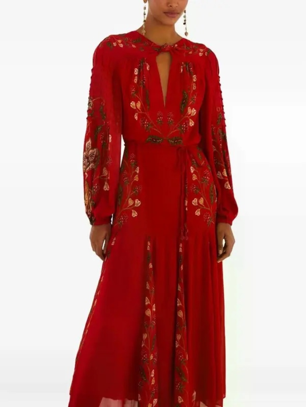 FARM Rio Red Embroidered Maxi Dress